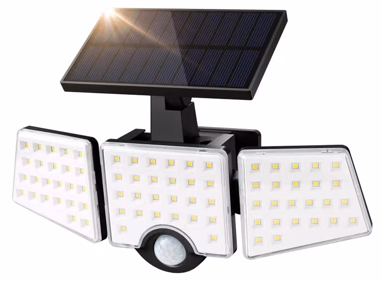 Lampade solari per esterni con sensore di movimento, angolo di illuminazione a 360°, 1000 lumen, lampade solari LED da 6W per esterni, grado di protezione IP65 (resistenti all'acqua), luce solare esterna rotante a 270° per giardino, balcone, garage