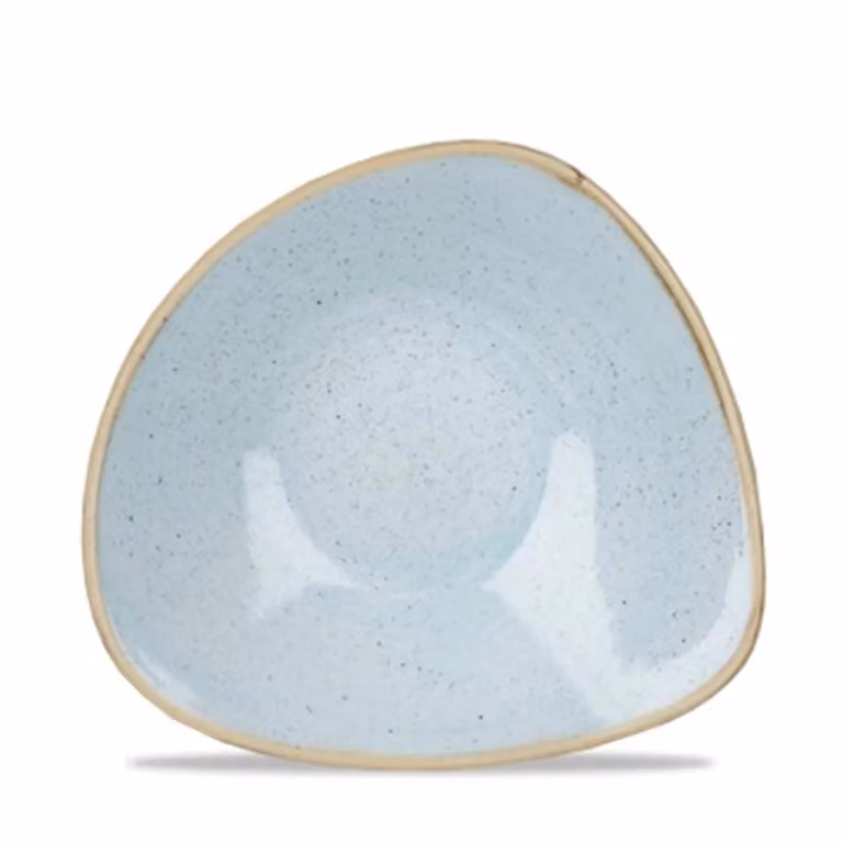 Piatto fondo triangolare in porcellana azzurro stone, diam. 15cm, 12 pezzi