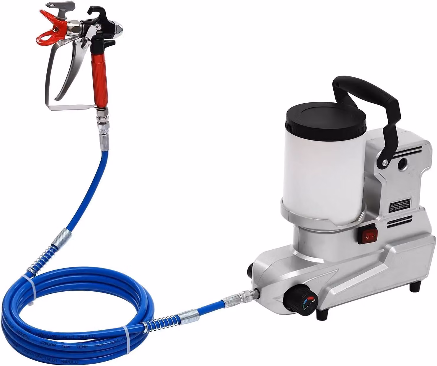 Spruzzatore a pressione senza aria - Spruzzatore elettrico per vernici - 1600 W - Serbatoio da 2 litri - Alimentazione a corrente elettrica - Portatile - Maneggevole