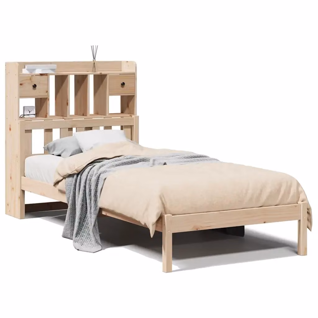 Giroletto con Libreria VIDAXL in Legno di Pino Rustico Bianco L: 190 cm, P: 81 cm, H: 110 cm – 2