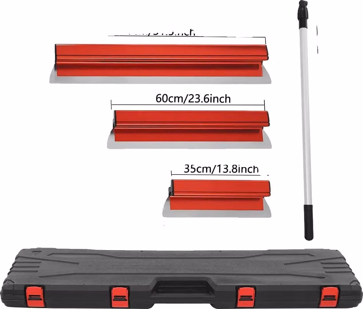 Set di lame liscianti per cartongesso, impugnatura ergonomica, lunghezza regolabile, rosso