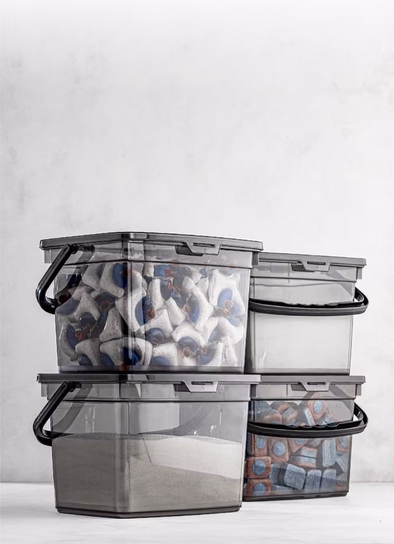 Hermia Concept, KARE4LDTRJN4LU - Antracite, set di contenitori (4 pezzi), antracite, 100 % PLASTICA, 23 x 16 x 18 cm