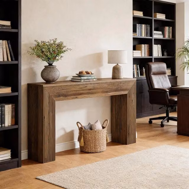 Consolle rustica multifunzione in MDF marrone