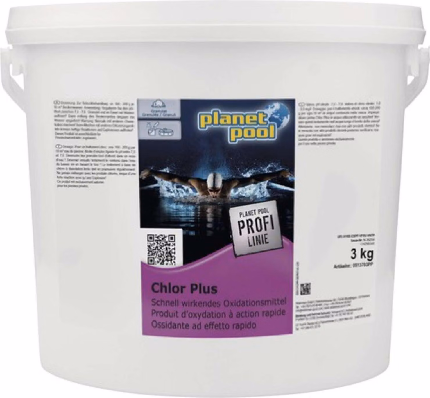 Planet Pool Chlor Plus in granuli da 3 kg - Clorazione d'urto per piscine
