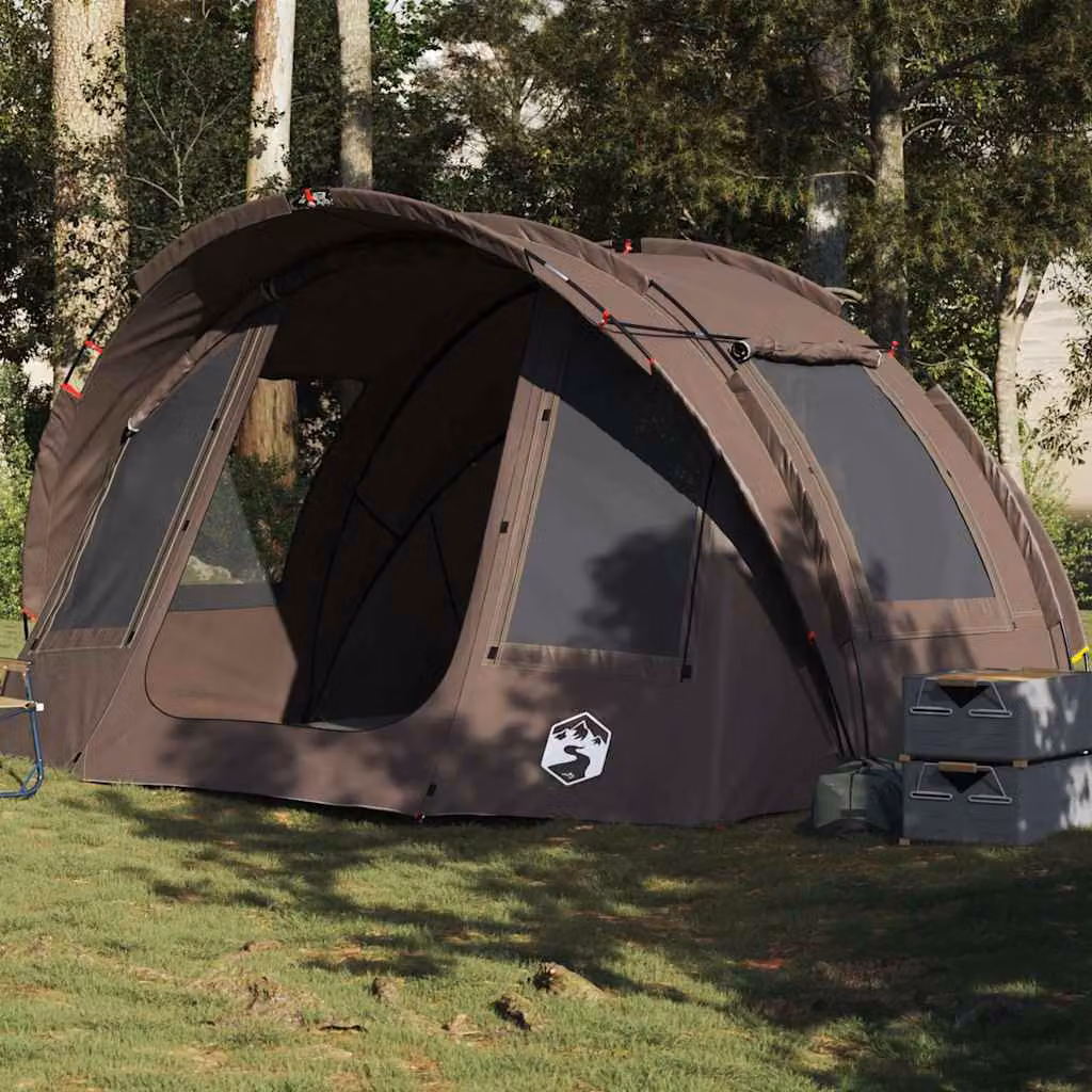 Tenda da pesca vidaXL per 2 persone, impermeabile, marrone