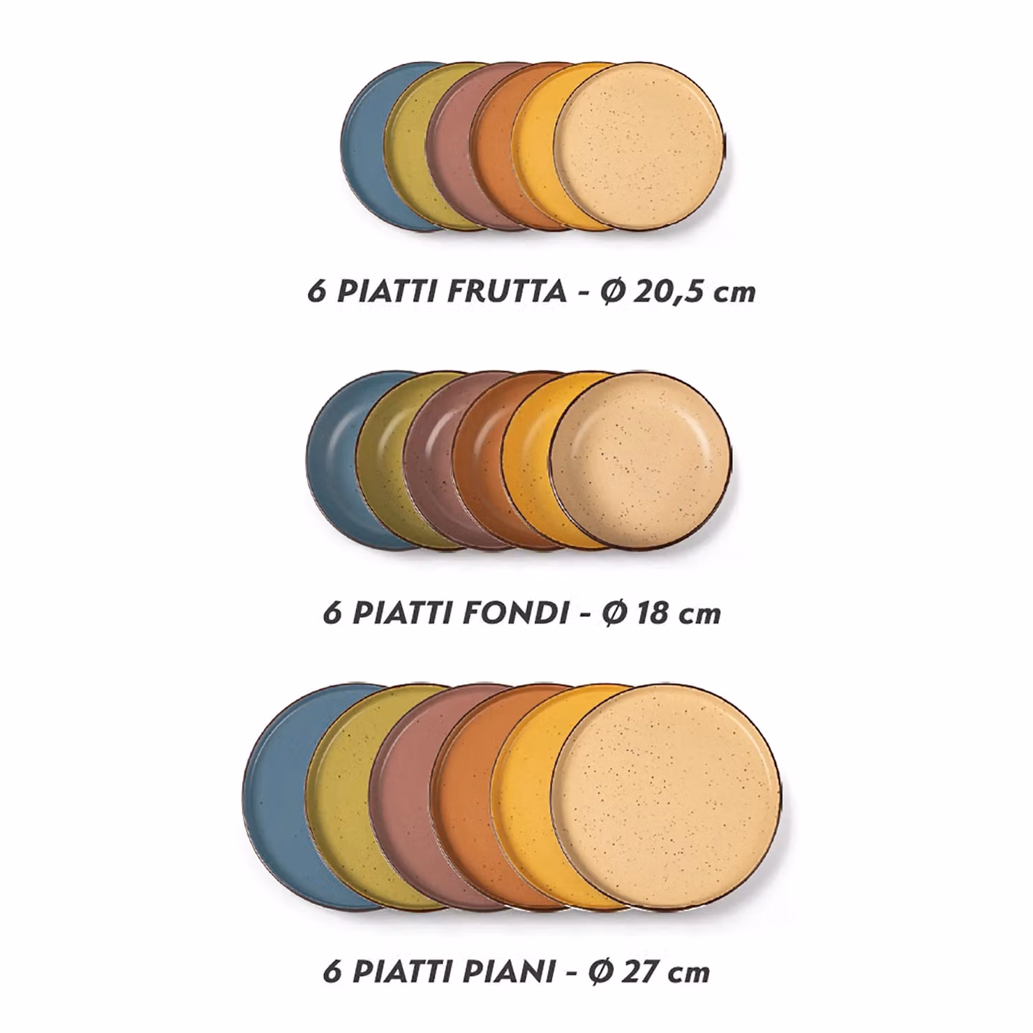 Servizio di piatti Morelia Gusto Casa in stoneware multicolore, 18 pezzi – 2