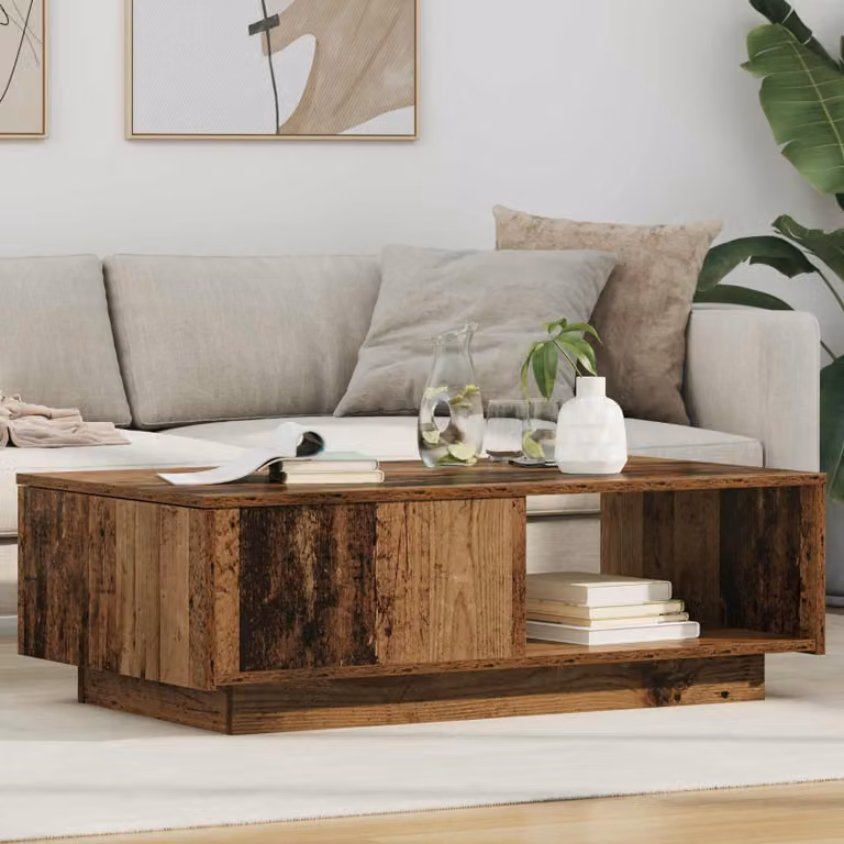 vidaXL Tavolino da salotto moderno in legno marrone L: 95 cm, P: 55 cm, H: 31 cm