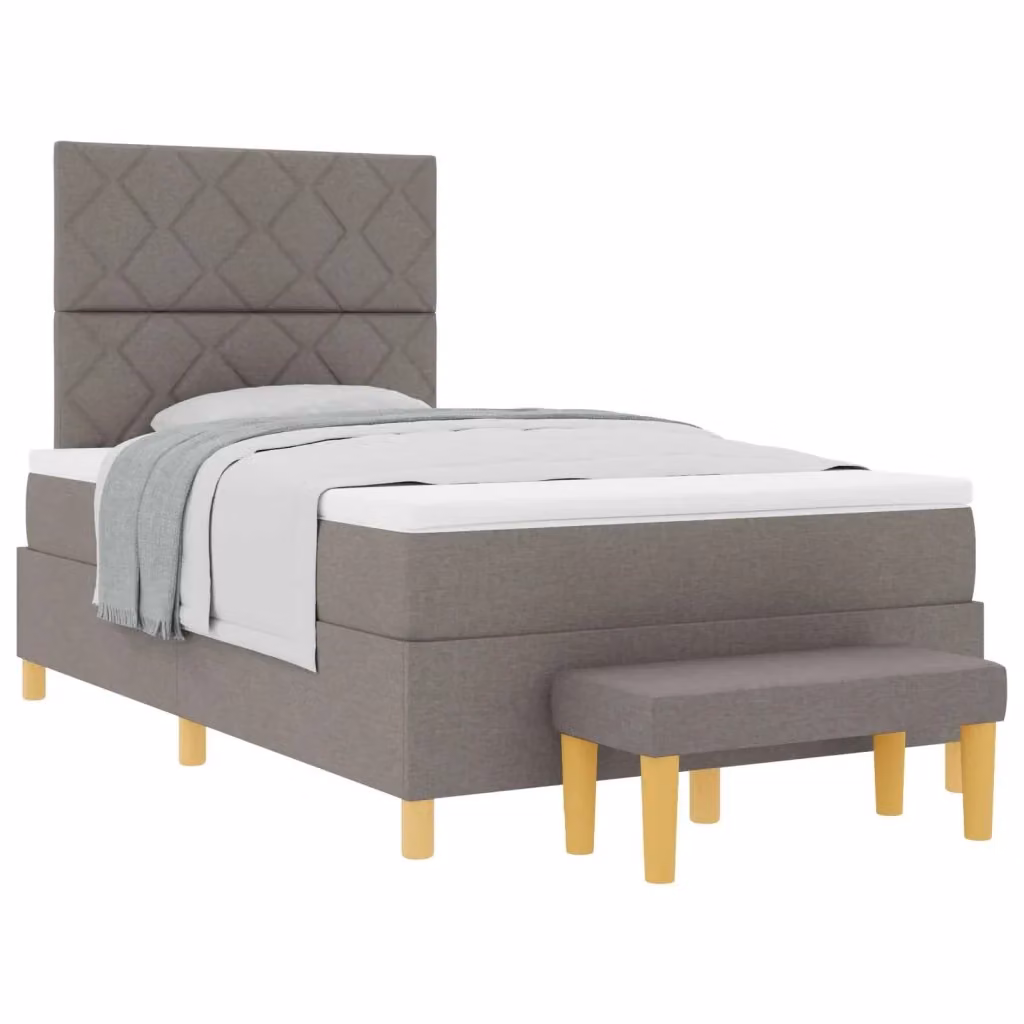 Letto a molle con materasso Talpa vidaXL in tessuto beige o grigio L/P: 120 x 200 cm – 2