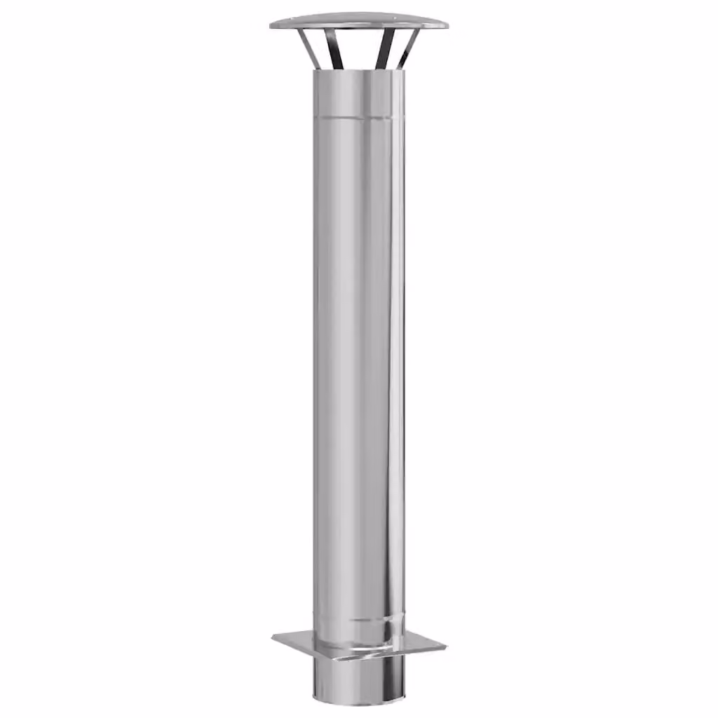 Estensione Camino-Canale vidaXL in Acciaio Inossidabile Argento L/P/H: 35 x 35 x 132 cm – 2