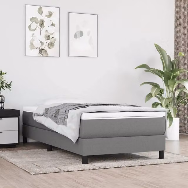 Letto Ibrido con Giroletto a Molle e Materasso vidaXL Grigio e Bianco L/P/H: 200 x 80 x 25 cm
