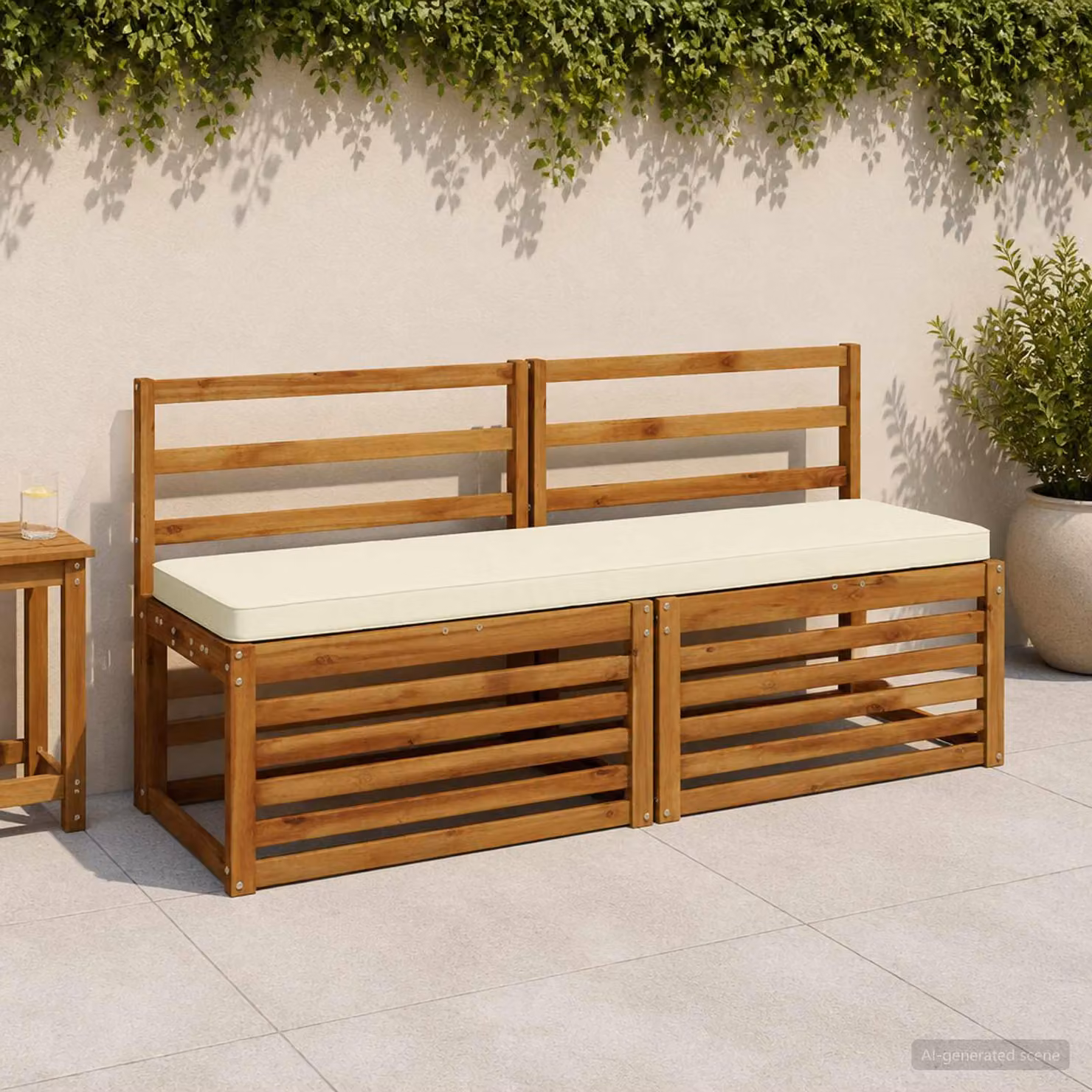 Set di 2 cuscini per panchina vidaXL VUGHT in poliestere, colore beige