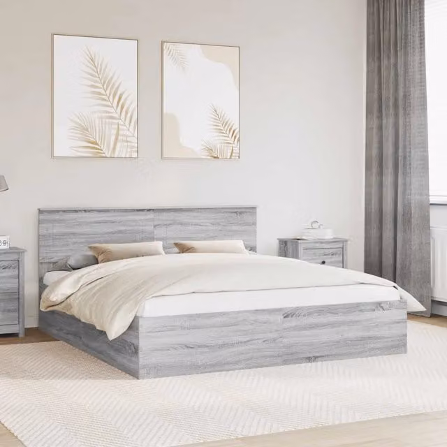 Struttura del letto Sonoma grigio 200 x 200 cm 3408639