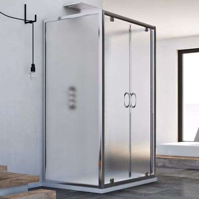 Box Doccia 3 Lati IDRALITE Modello Sintesi Trio con 2 Ante Stampate L 90 cm, P 75 cm, H 185 cm