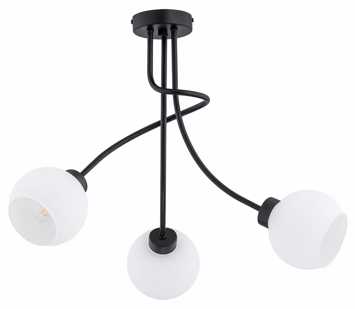 Lampada a sospensione con bracci irregolari PLENA nera 3xE27x15W in metallo, dimensioni: 45x48x46 cm, IP20 Alfa