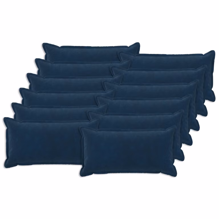 Set di 12 federe vidaXL HOUTEN blu in microfibra, L 40 cm x P 80 cm