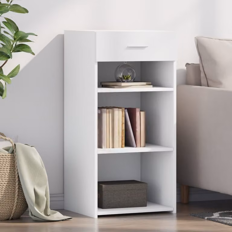 Credenza moderna vidaXL bianca in legno e MDF da appendere a parete L 45 cm x P 42,5 cm x H 93 cm