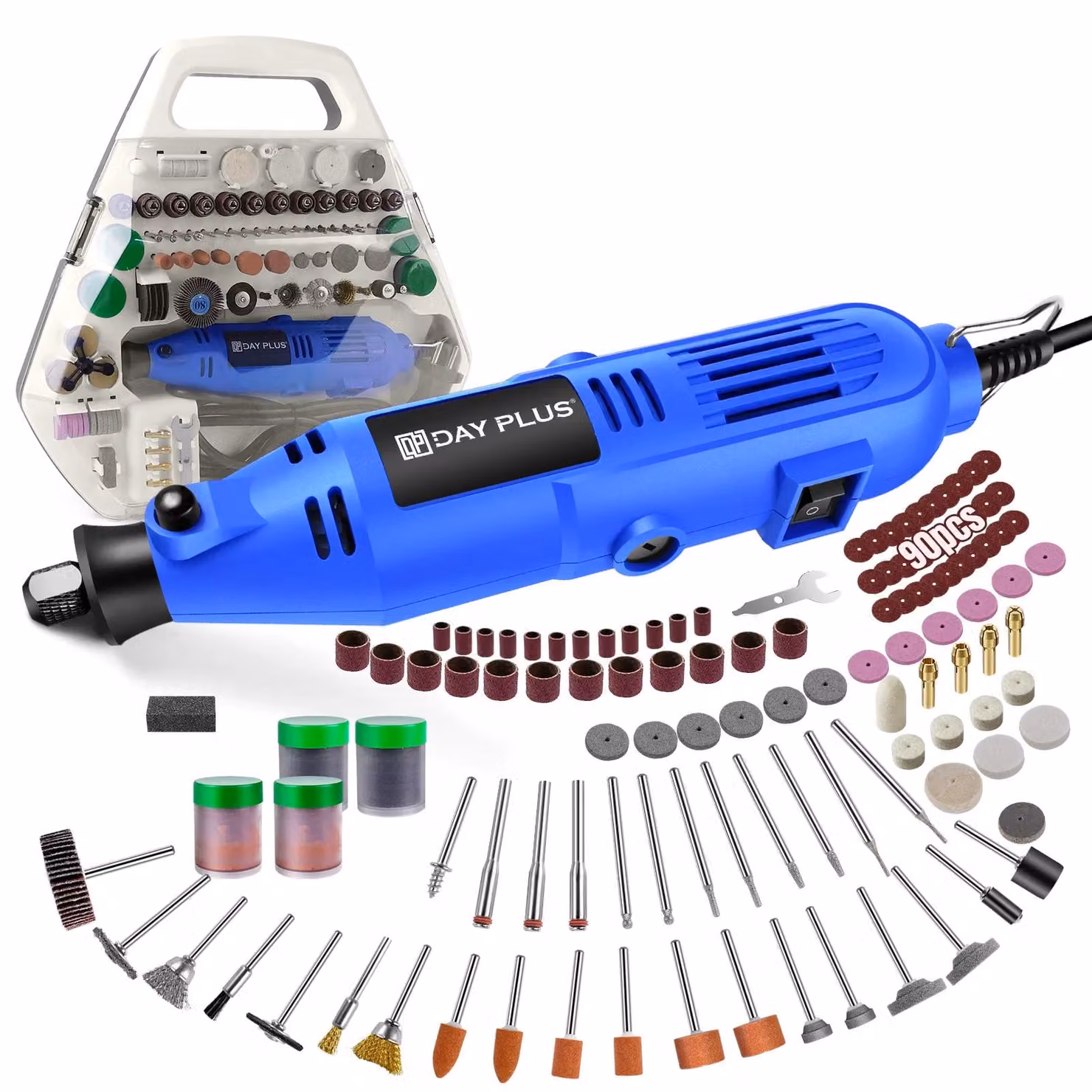 Set di utensili rotanti - Mini-trapano multifunzione per foratura e smerigliatura - 252 accessori - 10.000–32.000 giri/min - 220–240V AC - Adatto per legno, metallo, plastica, gioielli, fai-da-te