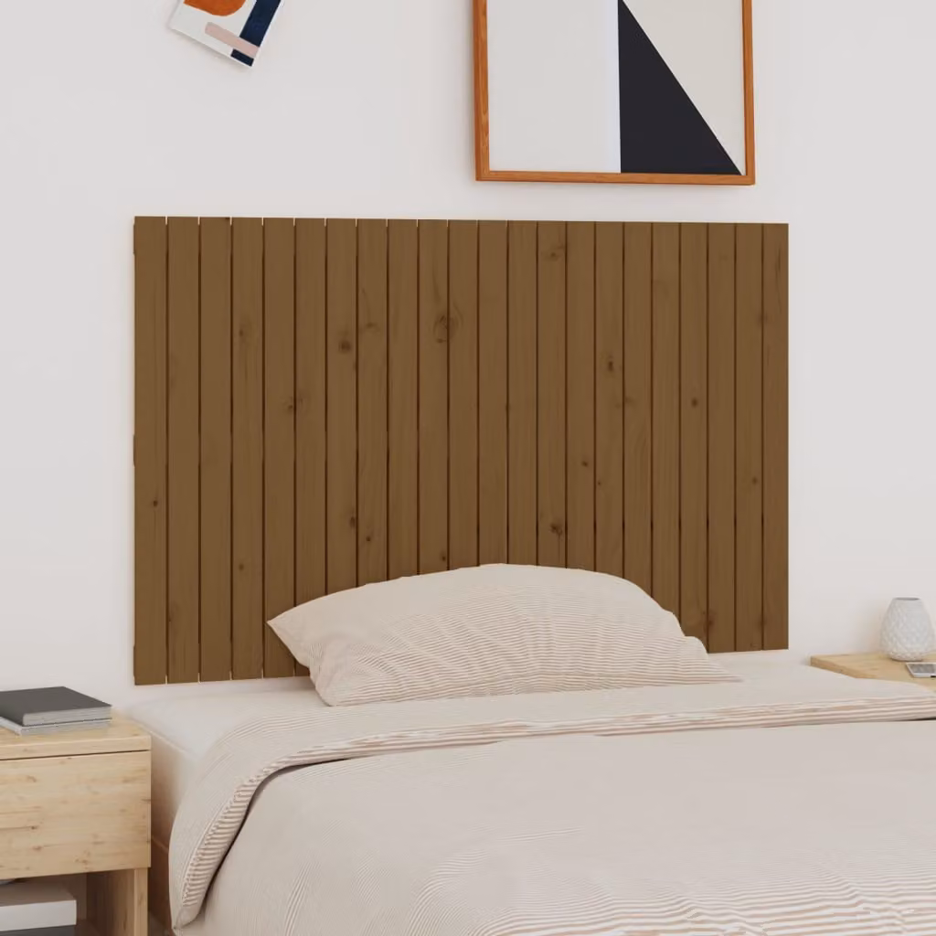 Testiera da parete vidaXL in legno massello di pino color marrone, L 140 cm x H 90 cm x P 3 cm