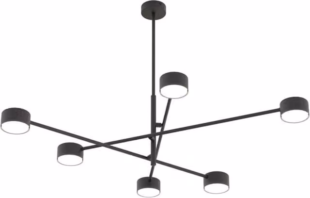 Plafoniera Moderna Mene Acciaio Nero 6 Luci Gx53