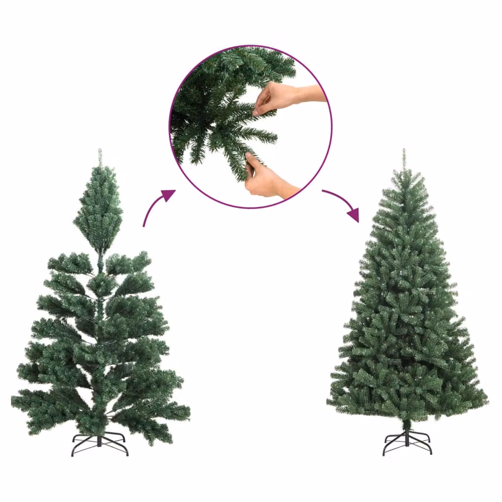 vidaXL Albero di Natale Artificiale Incernierato con Base Bianco 210cm