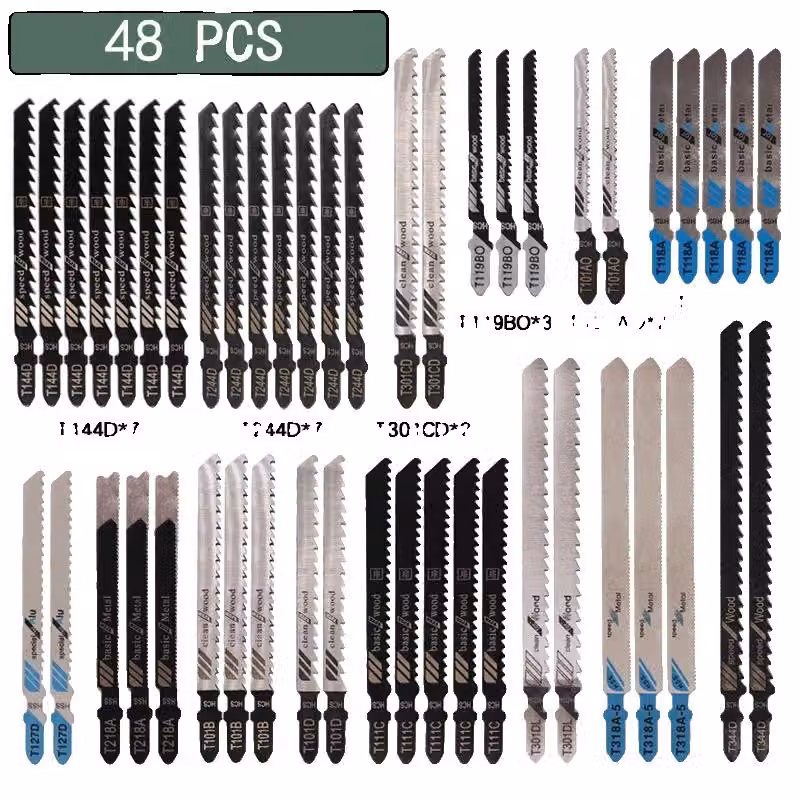 Lame per seghetto alternativo, materiale HCS, set da 48 pezzi, 48 pezzi