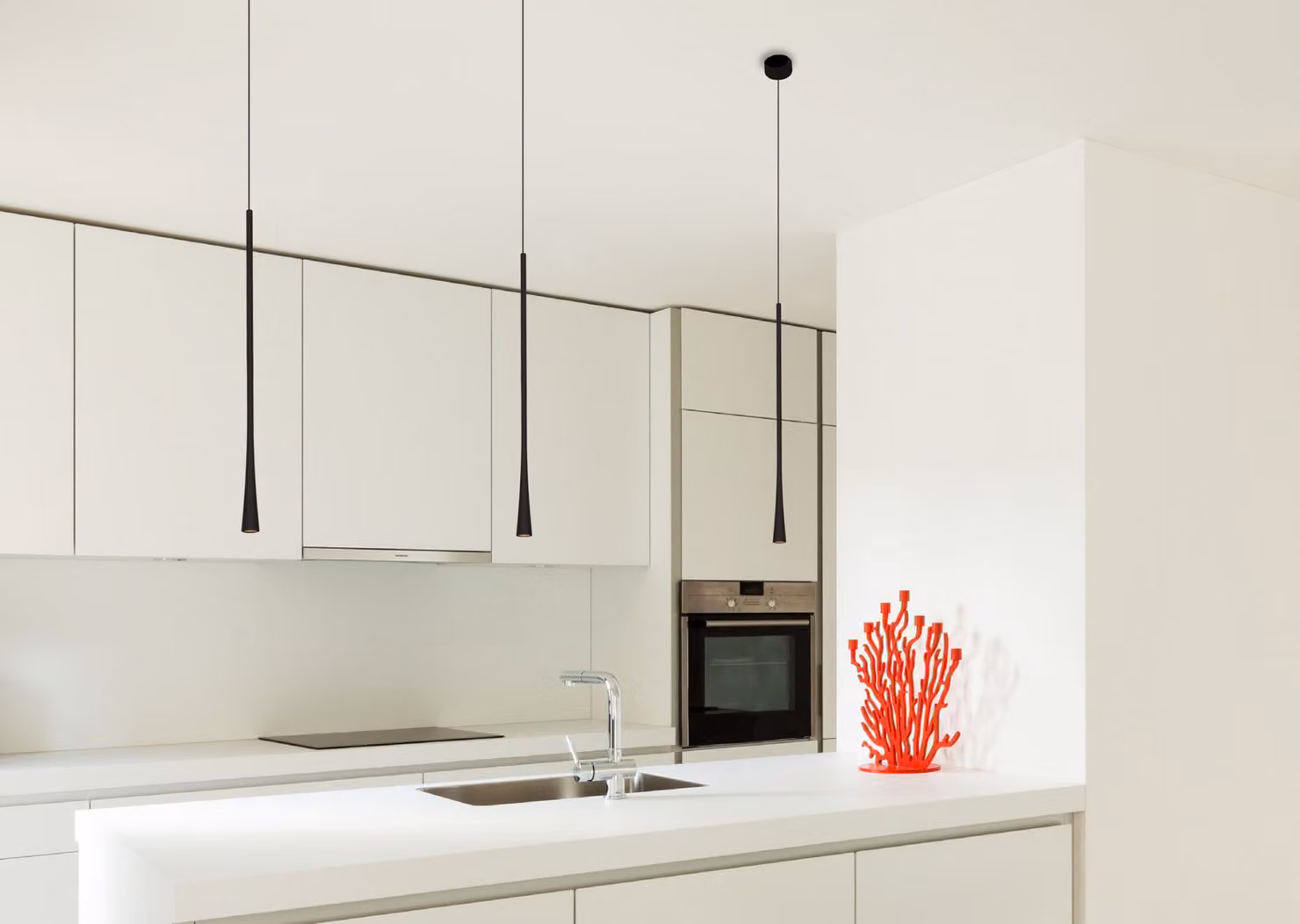 Lampada a sospensione LED COFFEE nera 7W, bianco caldo 218 lm, metallo, dimensioni: 160x3x3 cm, IP20, Maxlight