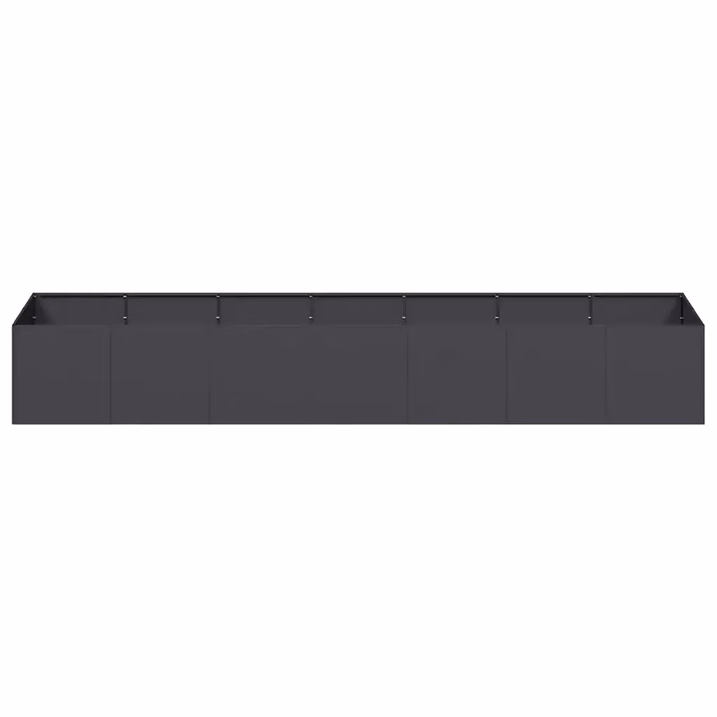 Fioriera rettangolare moderna HELLOSHOP26 in acciaio nero per giardino e patio L: 280 cm, P: 80 cm, H: 40 cm – 2
