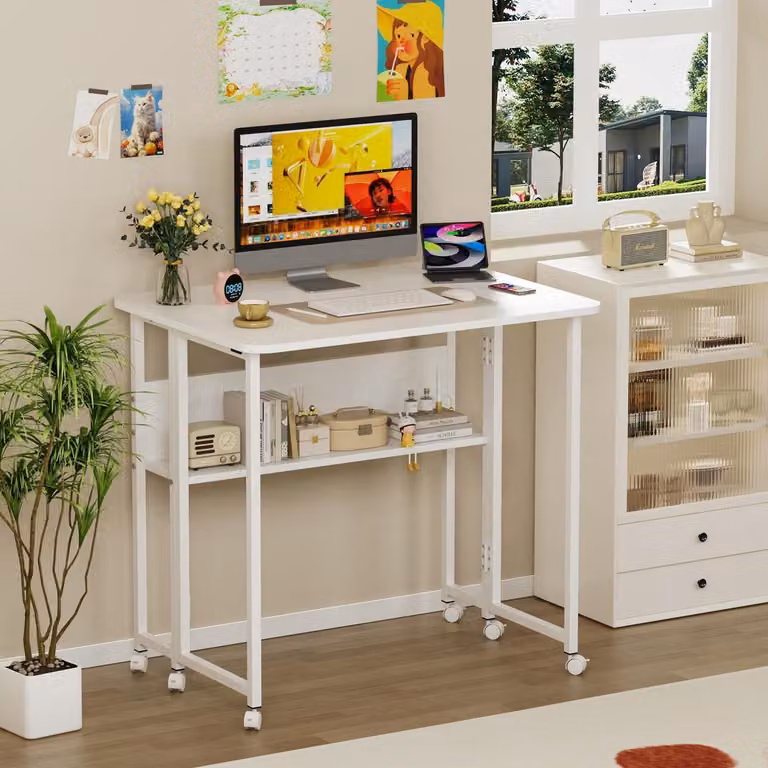 Scrivania elettrica regolabile in altezza, dimensioni 80 x 58 x 75 cm, colore bianco