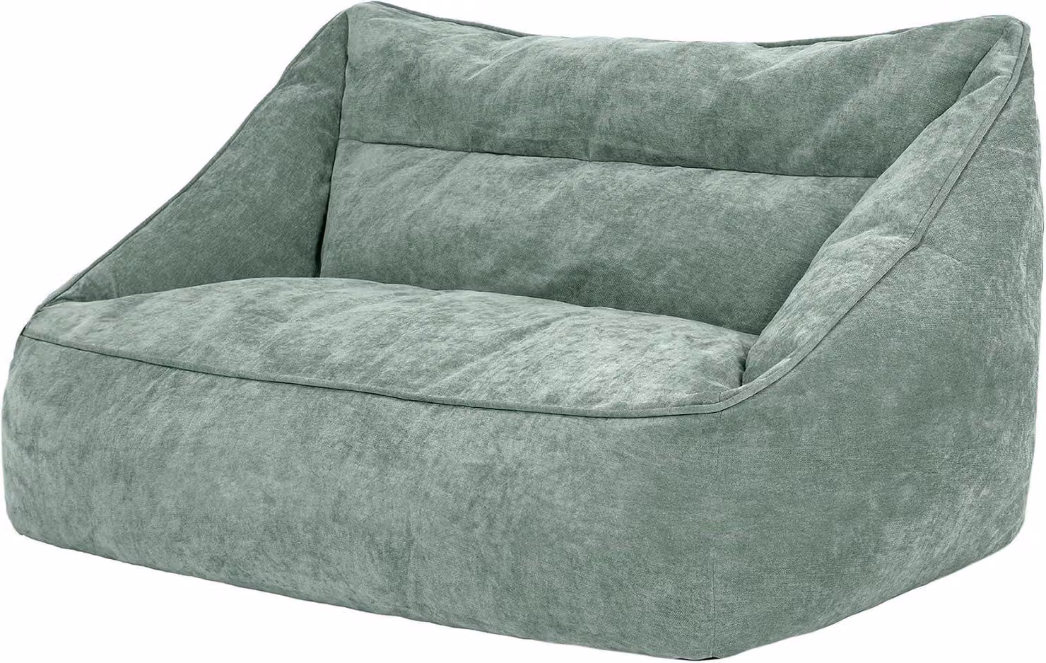 Divano letto, pouf-divano, color verde salvia, tessuto in chenille, divano a due posti, pouf per adulti con imbottitura inclusa, divano, ecc
