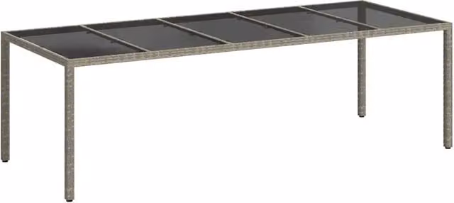 Tavolo da giardino rettangolare in polyrattan grigio L: 250 cm, P: 100 cm, H: 75 cm