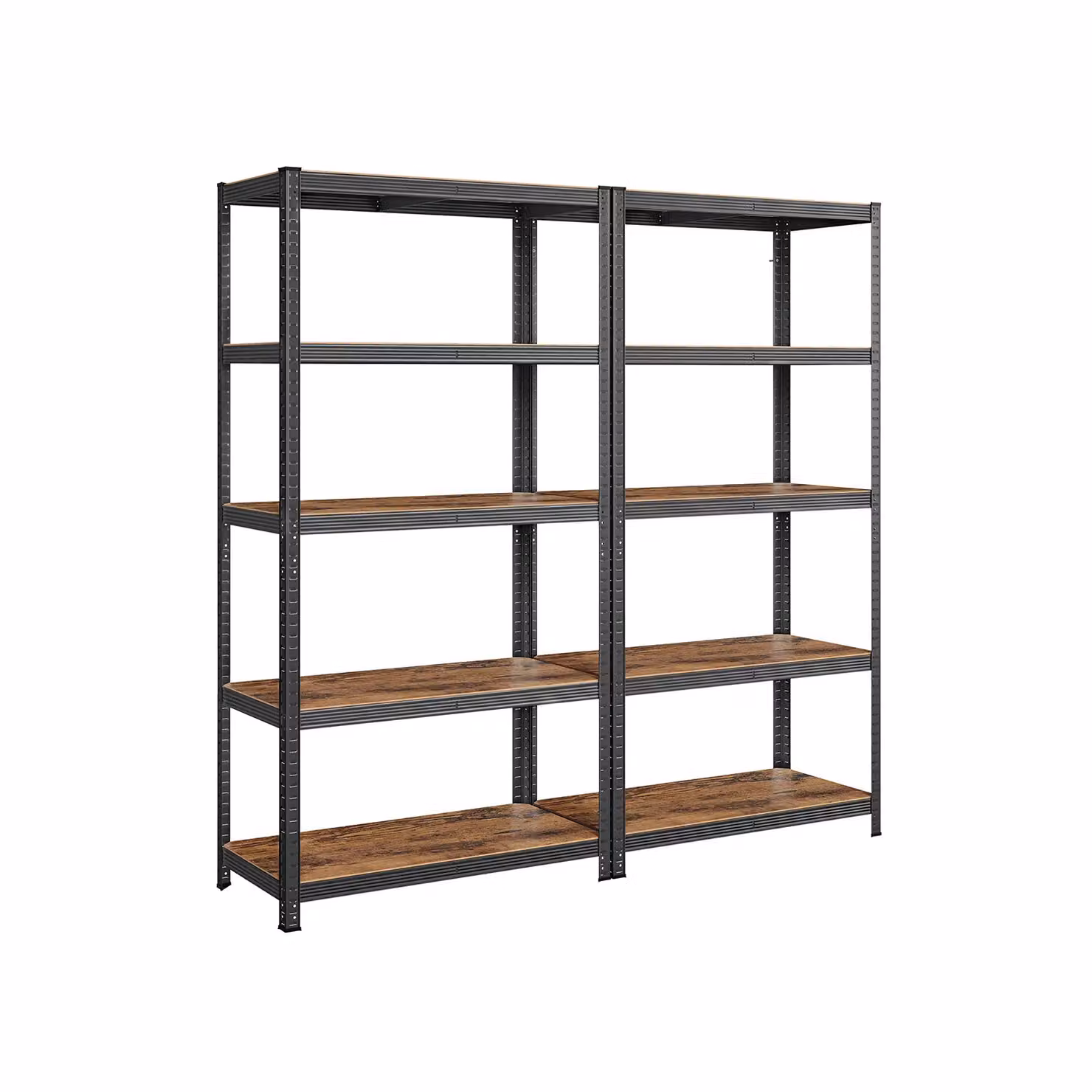 Scaffalatura in Acciaio per Utensili Strumenti in Garage Magazzino, Marrone Vintage + Nero / 2