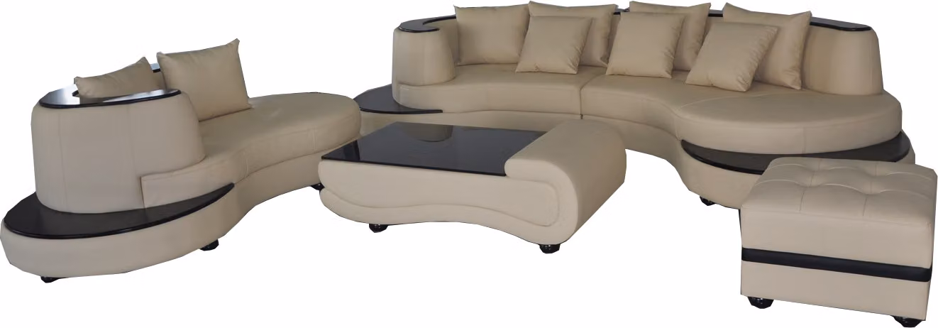 Luxus Wohn Eck Leder Garnitur Landschaft Polster XXL Big Sofa U-Form Ecke Couch
