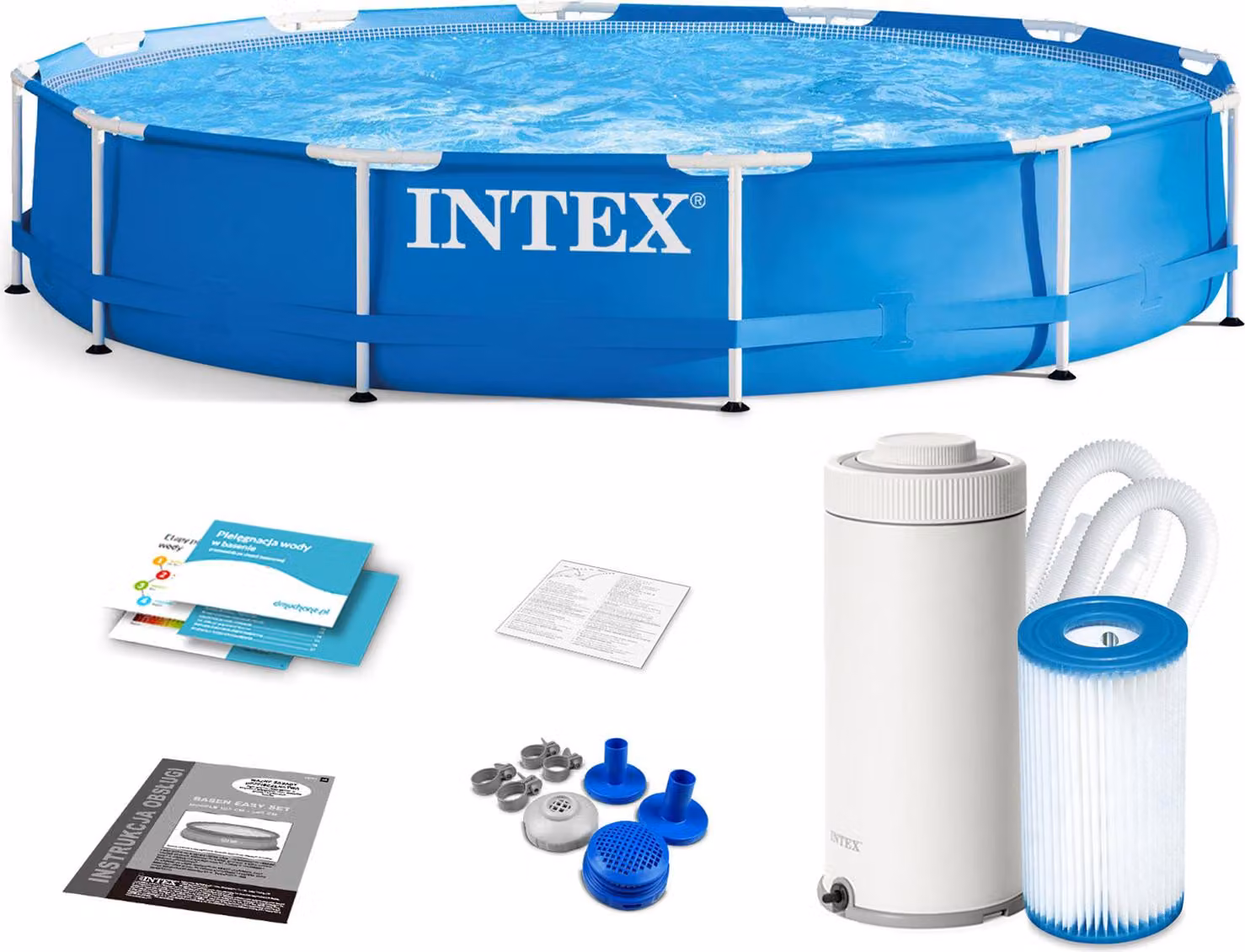 Piscina Intex Metal Frame - piscina fuori terra - Ø 366 x 76 cm - Con sistema di filtraggio