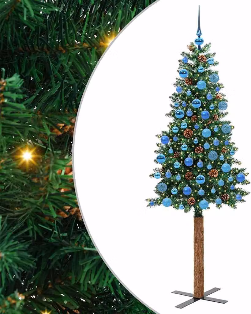 Albero di Natale snodato con 300 LED con supporto Verde 180 cm