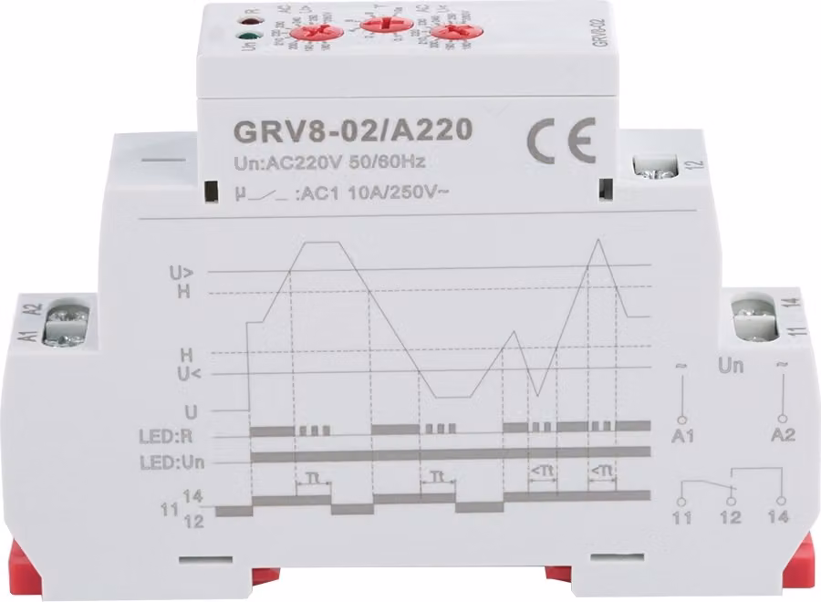 GRV8-02 Relè di monitoraggio del controllo di tensione monofase Protezione da sovratensione (#1)
