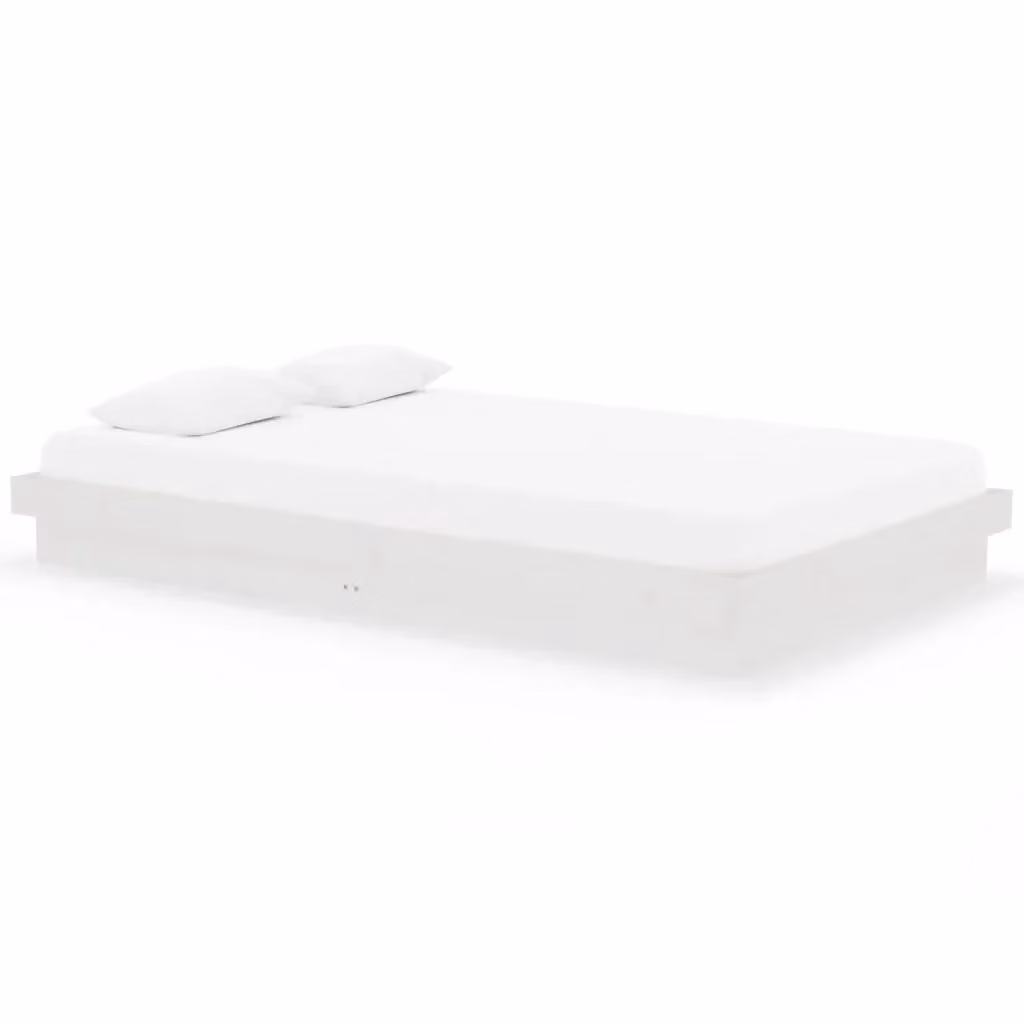 vidaXL Giroletto in legno massello di pino bianco con doghe fisse L/P/H: 200 x 120 x 21 cm – 2