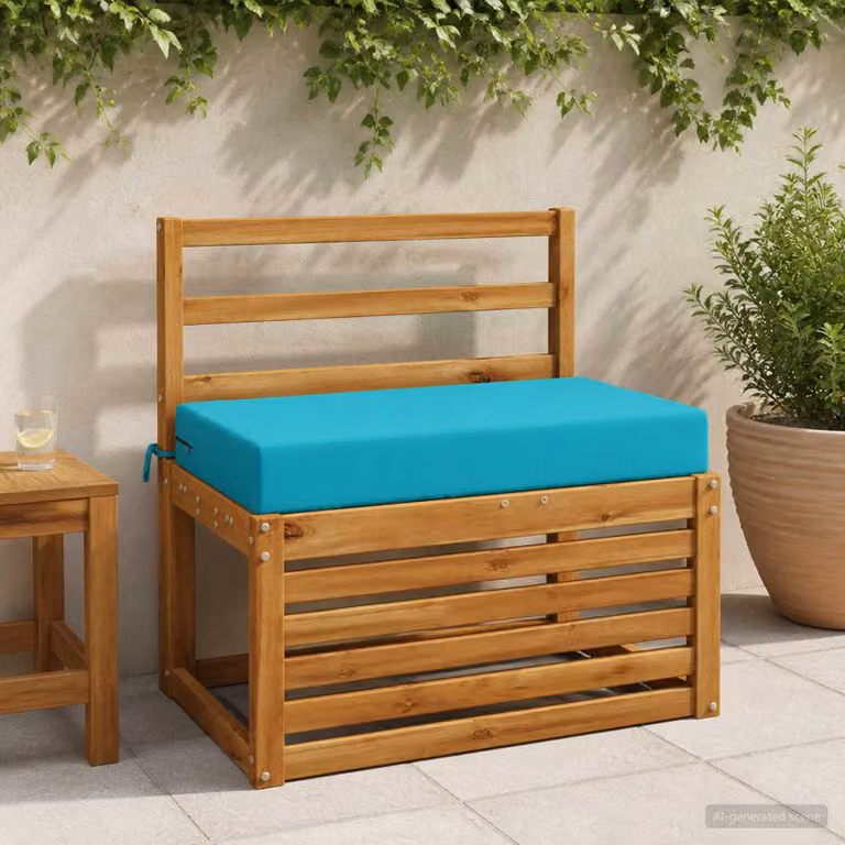 Cuscino per la seduta vidaXL SOEST in poliestere, colore turchese, con rivestimento lavabile e resistente ai raggi UV