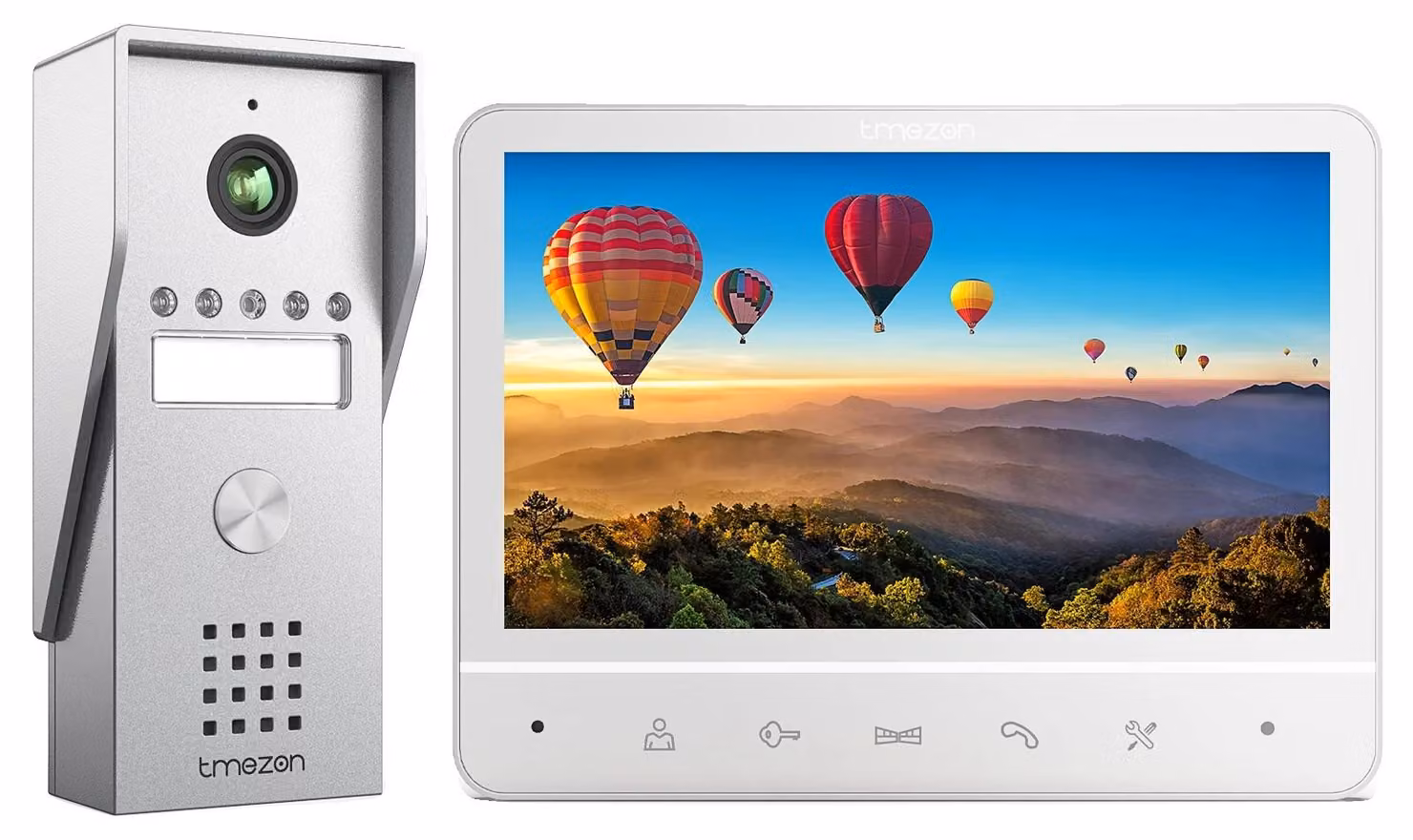Citofono video, display da 7 pollici, angolo di visione di 120 gradi, comunicazione vivavoce, connessione cablata, visione notturna