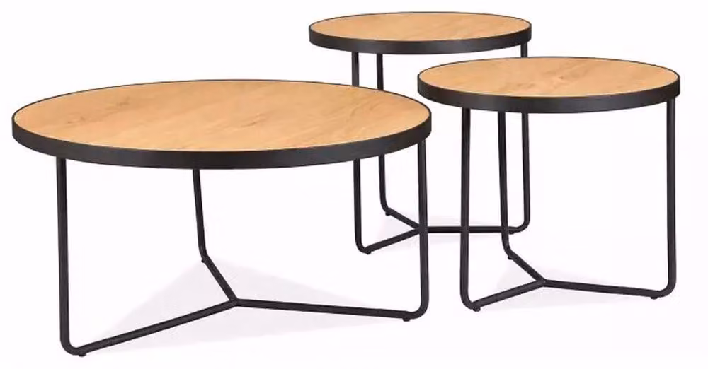 FURNLUX, tavolino da caffè, colore marrone Demeter, 80 cm (confezione da 3 pezzi) / Colore principale: / Dimensioni: