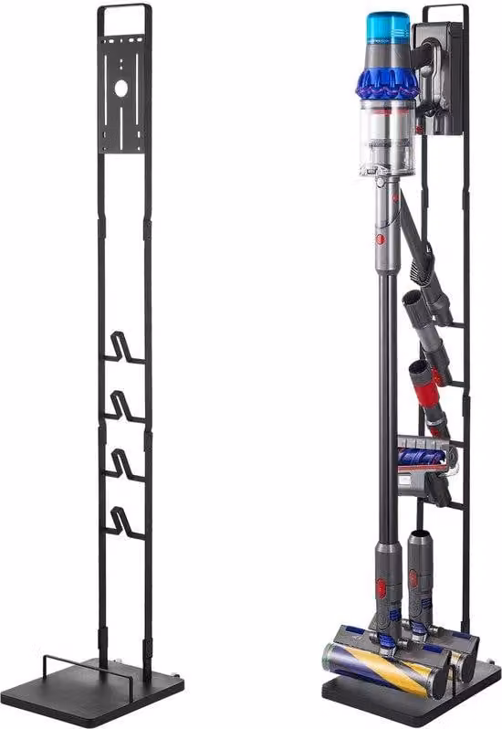 Contenitore per accessori aspirapolvere, compatibile con Dyson V6, V7, V8, V10, V11, V15. Supporto stabile con ruote per aspirapolvere e accessori, soluzione di stoccaggio salvaspazio