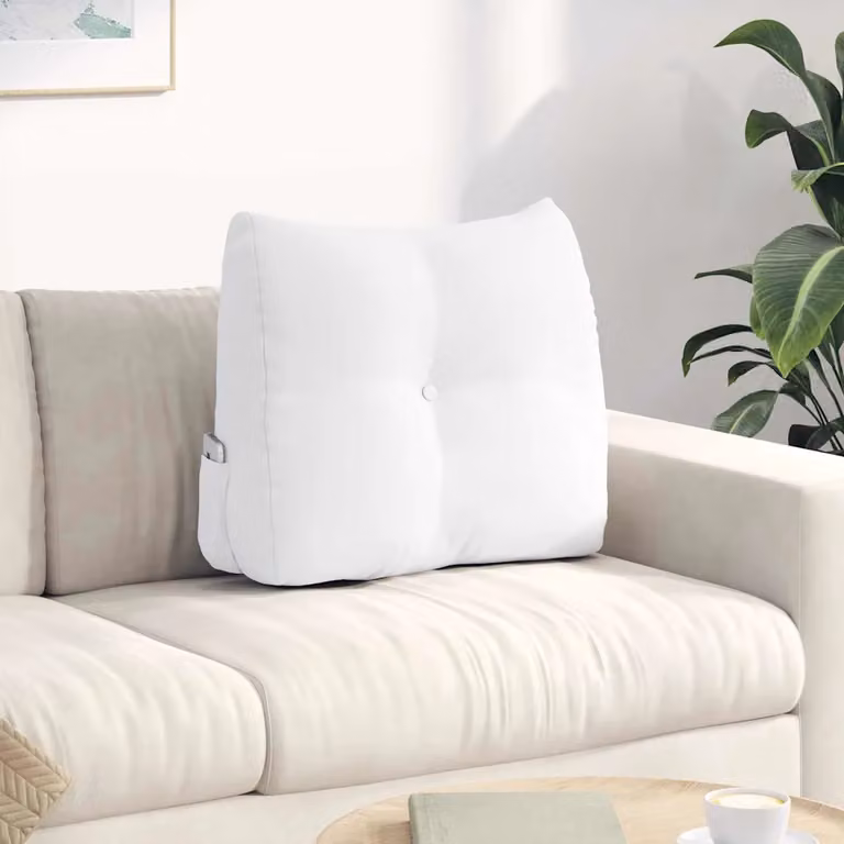 Cuscino per schiena ergonomico vidaXL bianco con rivestimento rimovibile lavabile in lavatrice L/P/H: 60 x 24 x 50 cm