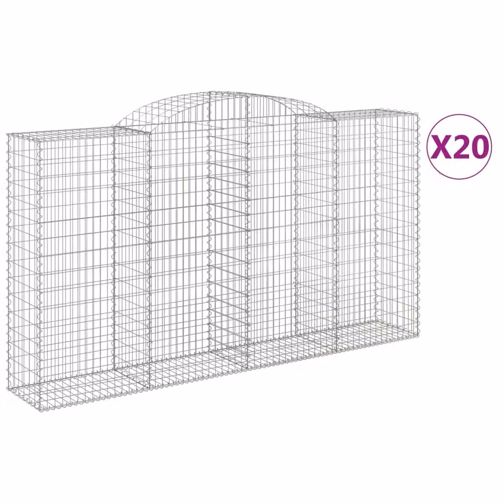 Cesti Gabbioni ad Arco 20 pz 300x50x160/180 cm Ferro Zincato