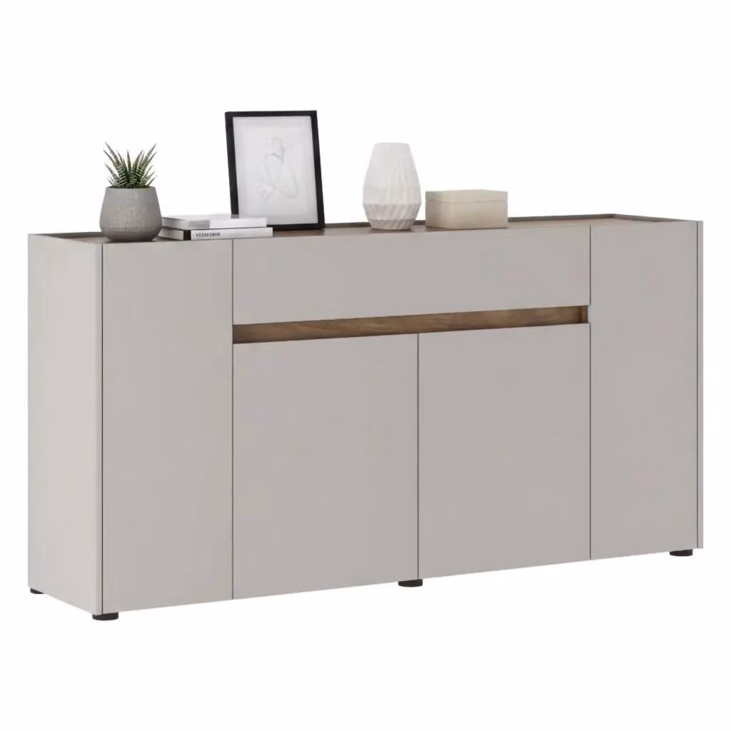 Madia Cirimido DMORA con un cassetto, colore beige e marrone, L: 170 cm, P: 40 cm, H: 85 cm – 2