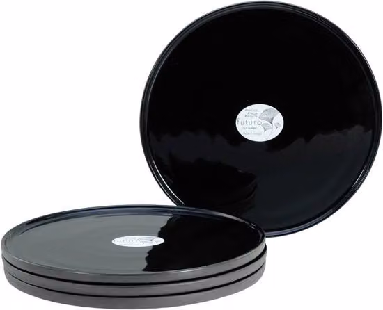 Set da tavola, 21662, serie Futuro, insieme da 4 pezzi, set da cucina in ceramica, resistente a lavastoviglie e forno a microonde, realizzato in Portogallo