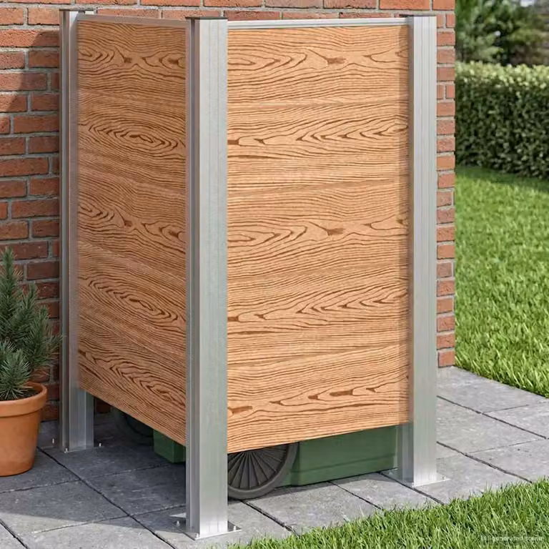 Recinzione contenitore per rifiuti vidaXL marrone L/P/H: 85 x 85 x 115 cm