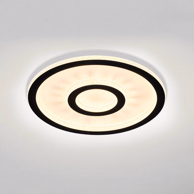 Searchlight Plafoniera soffitto Roundel, dimmerabile, Bianco / Opale, Soggiorno / Sala da pranzo, Metallo, Moderno, Plafoniera