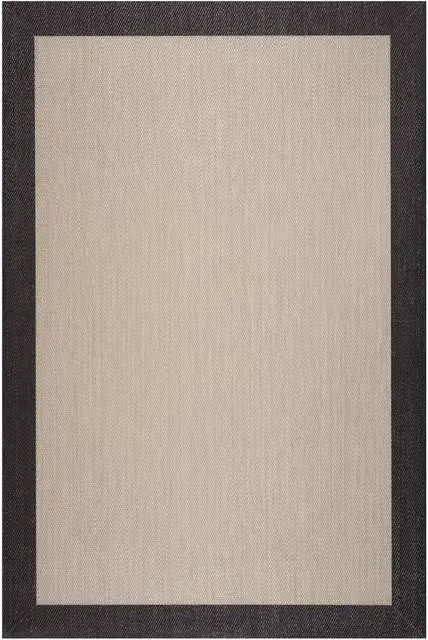 Tappeto Storesdeco moderno in poliestere antiscivolo beige e nero L: 140 cm x P: 200 cm