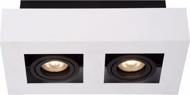 Plafoniera spot Italux Casemiro moderna in metallo bianco e nero con 2xGU10 orientabili