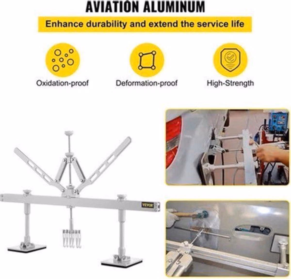 Kit di riparazione ammaccature - Barra a T da 75 cm - Martello a scorrimento - Lega di alluminio - Per riparazioni professionali di ammaccature