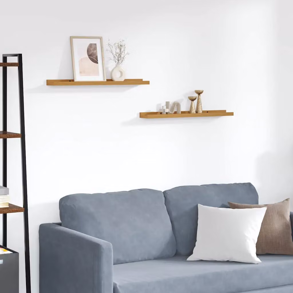 Set di 2 scaffali da parete vidaXL in stile moderno, colore beige, L: 60 cm, P: 9 cm, H: 3 cm